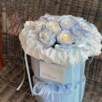 Blue White Rose Flower Box